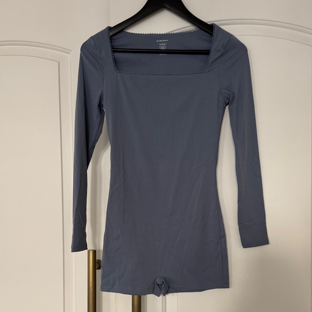 Brand New My Mum Made It Slate Blue Long Sleeve Bodysuit